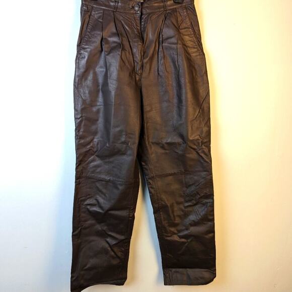 Vintage 80's Toff's Leather Pants - 12 - Picture 2 of 7